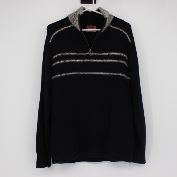 TOMMY HILFIGER Men’s Sweater, Black, Quarter Zip, Cotton, Mohair, Wool Size M - Picture 12 of 12